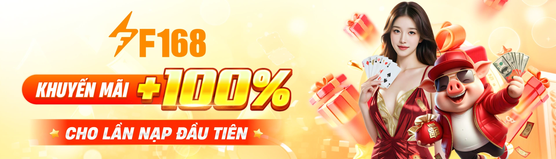 Banner F168 về nổ hũ, slot game và bắn cá và nội dung giải trí đa dạng